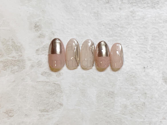 (196)ネイルチップ/ニュアンス/ミラー/上品/おしゃれ/大人カジュアル/ドレス/和服/春ネイル/ネイルアクセサリー 7枚目の画像