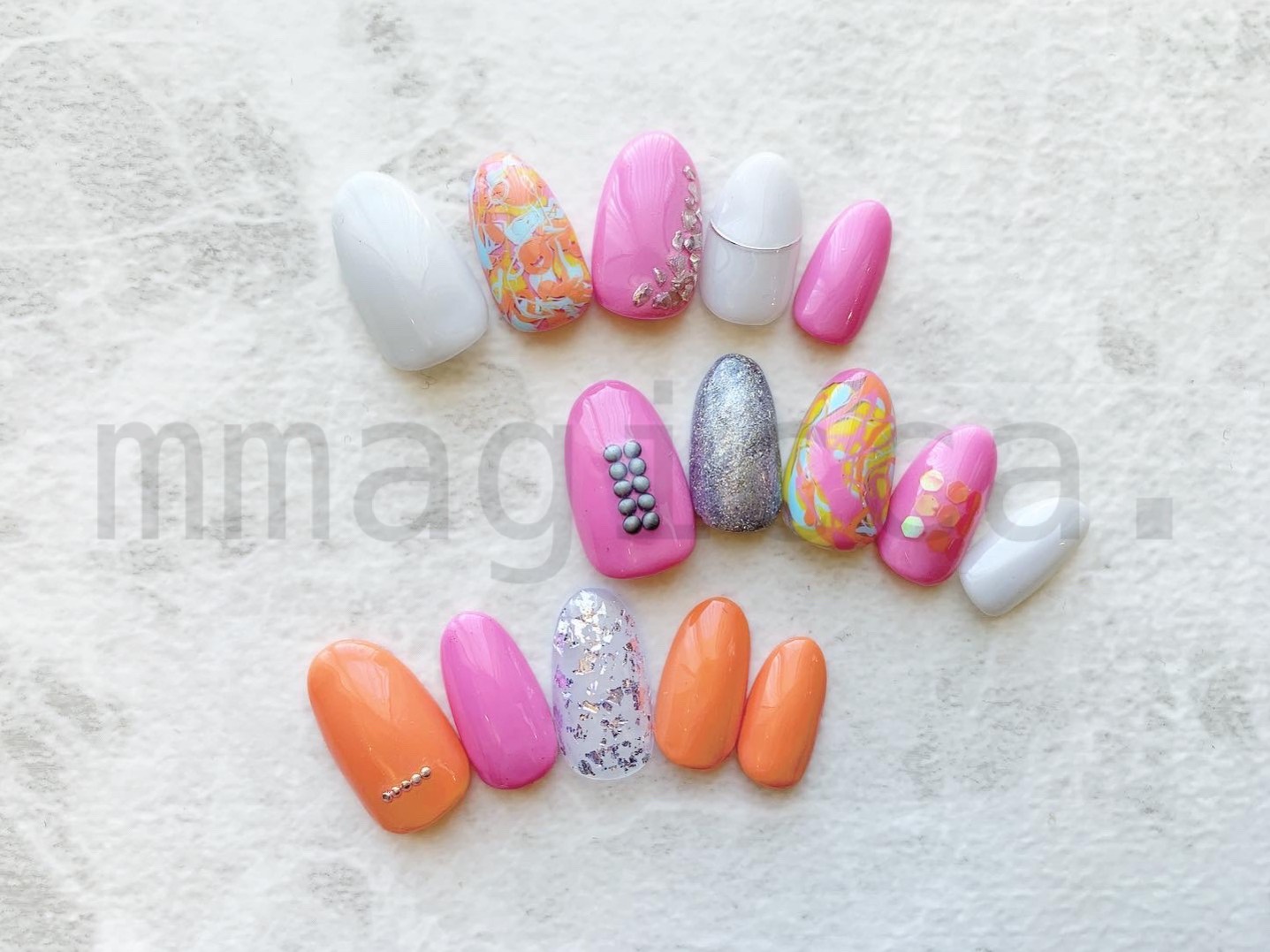 (2) パズルチップ/遊べるネイルチップ/アレンジチップ/春/初夏/夏/ネイルアクセサリー