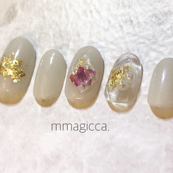 (24) ネイルチップ/ネイルアクセサリー/宝石カット/ハーバリウム風ネイル/大人/上品 4枚目の画像