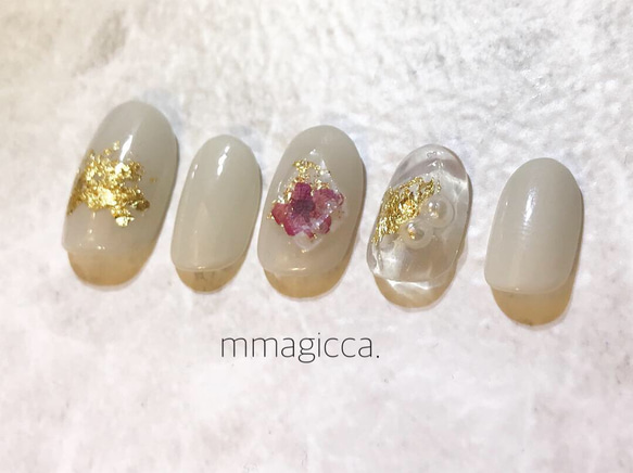 (24) ネイルチップ/ネイルアクセサリー/宝石カット/ハーバリウム風ネイル/大人/上品 4枚目の画像