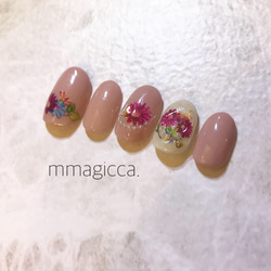 (25) ネイルチップ/ネイルアクセサリー/宝石カット/ハーバリウム風ネイル/大人/上品 2枚目の画像