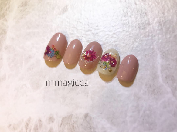 (25) ネイルチップ/ネイルアクセサリー/宝石カット/ハーバリウム風ネイル/大人/上品 2枚目の画像