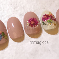 (25) ネイルチップ/ネイルアクセサリー/宝石カット/ハーバリウム風ネイル/大人/上品 4枚目の画像