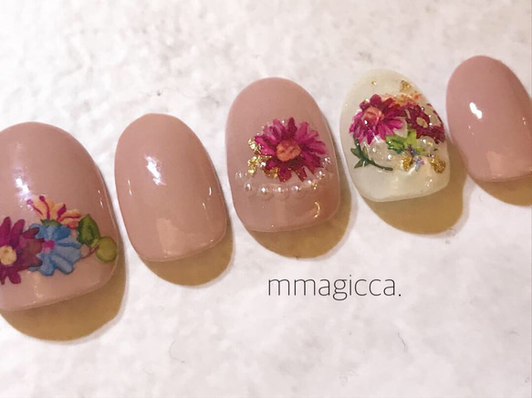 (25) ネイルチップ/ネイルアクセサリー/宝石カット/ハーバリウム風ネイル/大人/上品 4枚目の画像