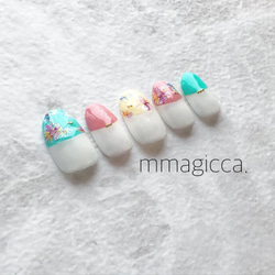 (30) ネイルチップ/大人/可愛い/お花/ネイルアクセサリー/春/初夏/夏 2枚目の画像