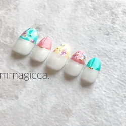 (30) ネイルチップ/大人/可愛い/お花/ネイルアクセサリー/春/初夏/夏 3枚目の画像