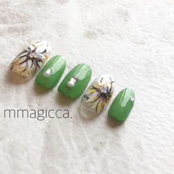 (37) ネイルチップ/大人/可愛い/お花/上品/お洒落/ネイルアクセサリー/春/初夏/夏 3枚目の画像