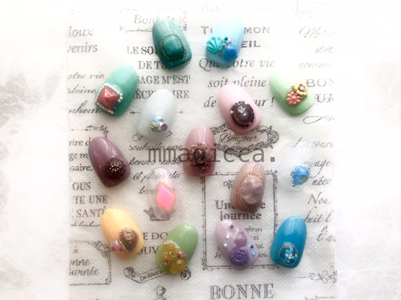 (55) ネイルチップ/大人/可愛い/上品/お洒落/ネイルアクセサリー 1枚目の画像