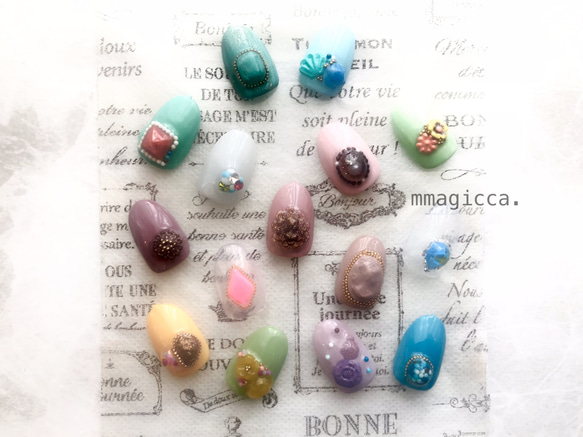 (55) ネイルチップ/大人/可愛い/上品/お洒落/ネイルアクセサリー 2枚目の画像