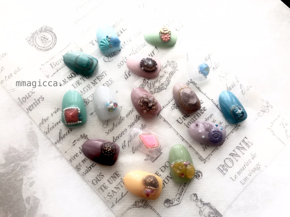 (55) ネイルチップ/大人/可愛い/上品/お洒落/ネイルアクセサリー 3枚目の画像