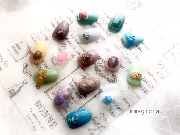 (55) ネイルチップ/大人/可愛い/上品/お洒落/ネイルアクセサリー 5枚目の画像