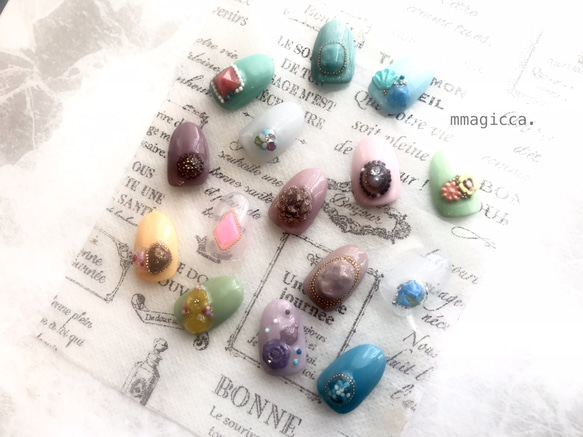 (55) ネイルチップ/大人/可愛い/上品/お洒落/ネイルアクセサリー 6枚目の画像