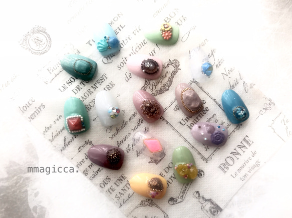 (55) ネイルチップ/大人/可愛い/上品/お洒落/ネイルアクセサリー 7枚目の画像