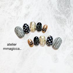 (58) ネイルチップ/大人/可愛い/ハロウィン/上品/金箔/ネイルアクセサリー/秋 5枚目の画像