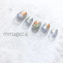 (66) ネイルチップ/ジェルネイル/ニュアンス/大人/可愛い/上品/ネイルアクセサリー/春/初夏/夏 3枚目の画像