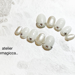 (94) ネイルチップ/お洒落/上品/お花レース/レース風/ネイルアクセサリー/ウェディング/ブライダル 4枚目の画像