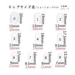 (0)mmagicca. ネイルチップサイズ表 3枚目の画像