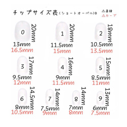 (0)mmagicca. ネイルチップサイズ表 4枚目の画像