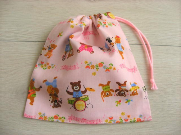 16・ハンドメイド　お箸袋　ピンク　くま 16・ハンドメイドお箸袋ピンクくま