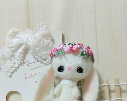 羊毛フェルト うさぎ 花冠 ② 羊毛フェルト Mimi♡Ronron 通販