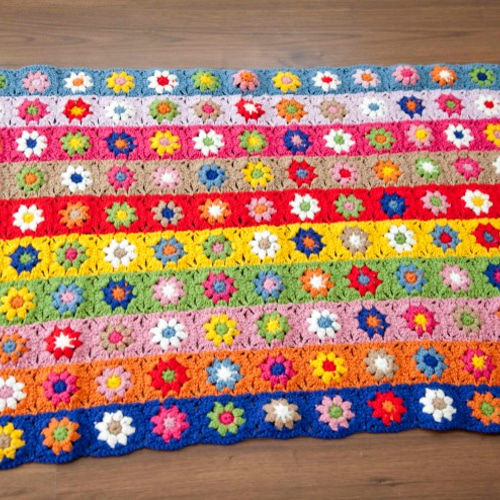 ハンドメイドかぎ針編み お花 モチーフ編み☆手作り/編み物/鍵編み