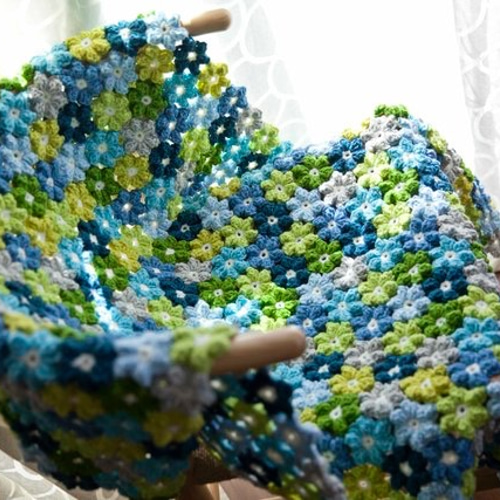 エメラルドの都 ハンドメイドかぎ針編み お花モチーフ編み❁ 花爛漫