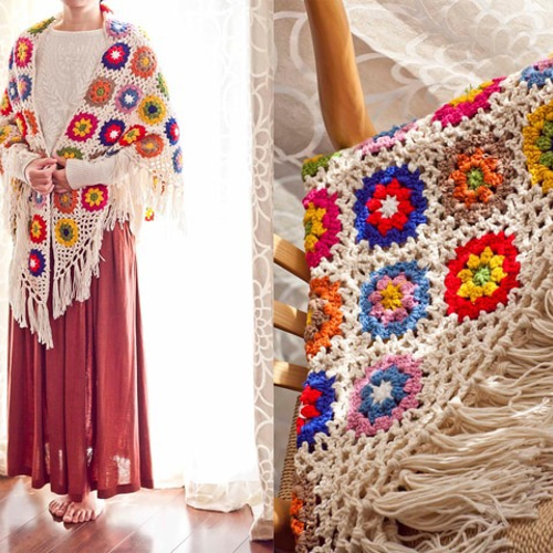 ☆Creema限定☆かぎ針編み お花 モチーフ編み☆手作り/手編み