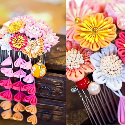 つまみ細工〉かんざし簪/櫛髪飾り/☆梅花祭☆日本髪和装花火卒業式結婚