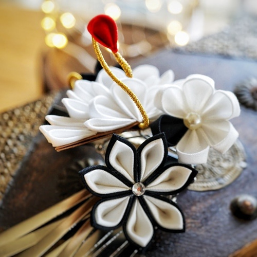 つまみ細工 髪飾り ヘアクリップ 七五三 前撮り