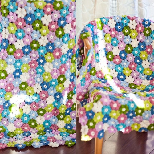 アジサイ（紫陽花）❁かぎ針編み お花モチーフ編み❁編み物