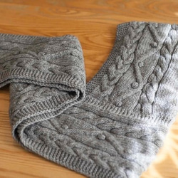 フード付きマフラー・スヌード★ウール/グレー★冬・あたたかい・手編み＊クリスマスプレゼントXmas 3枚目の画像