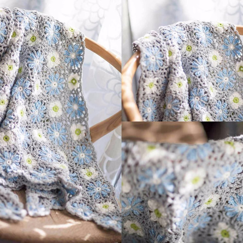 かぎ針編み お花モチーフ編み☆春☆手編み/編み物/鍵編み かぎ針編み お花モチーフ編み☆春☆手編み/編み物/鍵編み