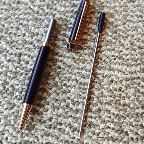 ゴルフ金具 ツイスト式ボールペン クロガキ(黒柿) ペン・筆記用具