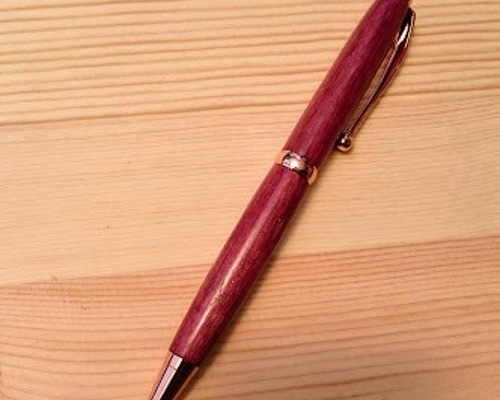木製ボールペン コンフォートタイプ パープルハート カリン チーク