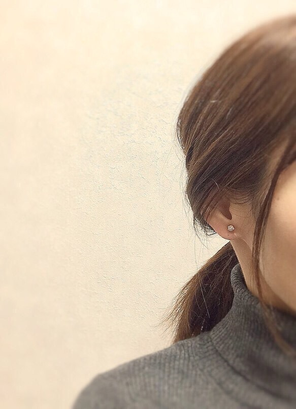 〈再々…販〉swarovski & cottonperl earring〜選べるスワロとコットンパールのイヤリング〜 4枚目の画像