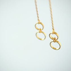 〈再々…販〉double rings long earring〜2つのリングが揺れるイヤリング〜 3枚目の画像