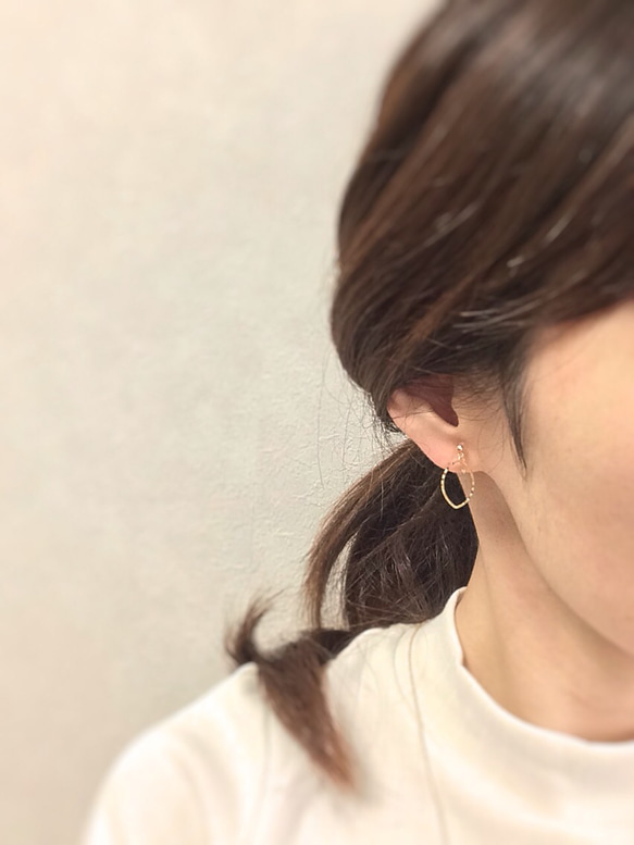 〈再々…販〉simple marquis earring〜シンプルなマーキス型のイヤリング〜 4枚目の画像