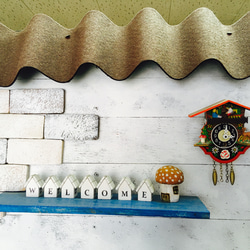 【WELCOME】 F タイル 屋根の小さな家型セット  ホワイト 5枚目の画像