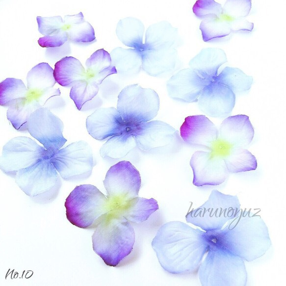 【大きいサイズ/10】アジサイの花びら〜ブルーパープルmix〜10枚 1枚目の画像