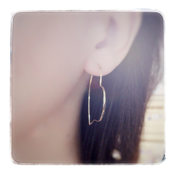 Heart hoop pierce × mink fur     *white* 5枚目の画像