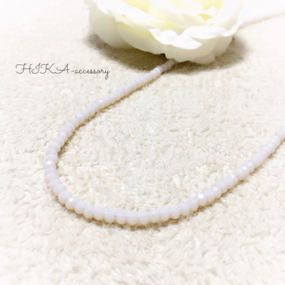 *glas necklace    baby pink* 1枚目の画像