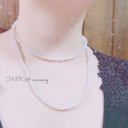 *glas necklace    baby pink* 3枚目の画像