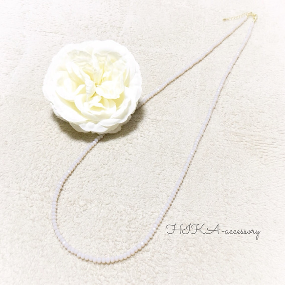 *glas necklace    baby pink* 4枚目の画像