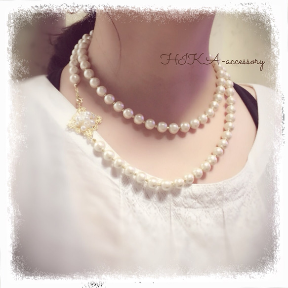 **pearl bijou long necklace** 4枚目の画像