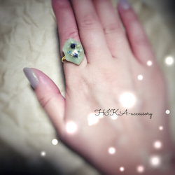 **jewelry cabochon ring**    【Atmos-Green】 3枚目の画像