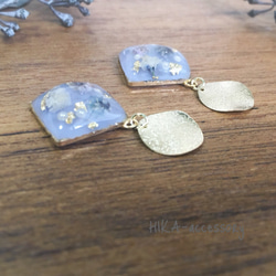 **cabochon pierce**         【baby's breath  ×gold plate】 5枚目の画像