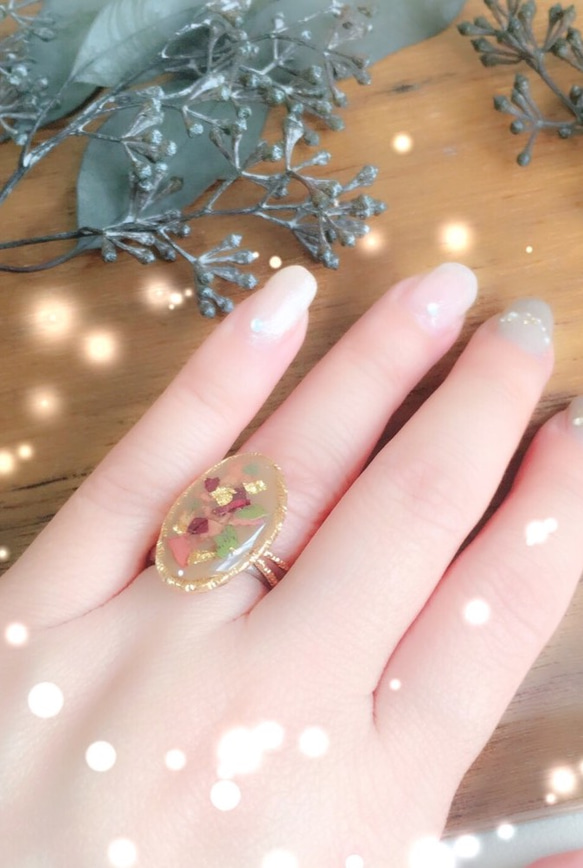 **cabochon ring**      【rose】 2枚目の画像