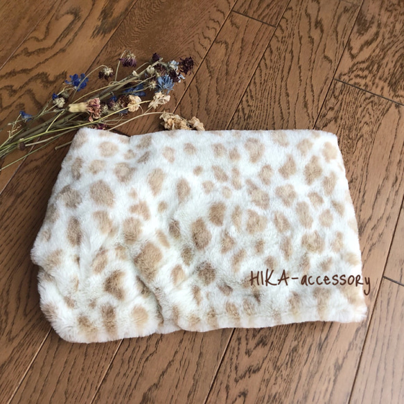 **Leopard snood**    【snow white】 3枚目の画像