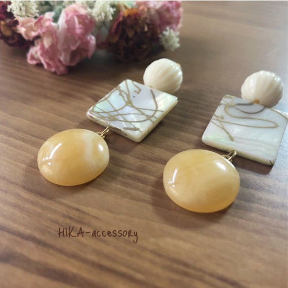 **flower×apricot pierce**  2点セット 【お得なセット】 6枚目の画像