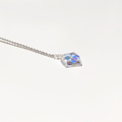 *CRYSTAL simple necklace* SWAROVSKI   silver925【aurora】 7枚目の画像